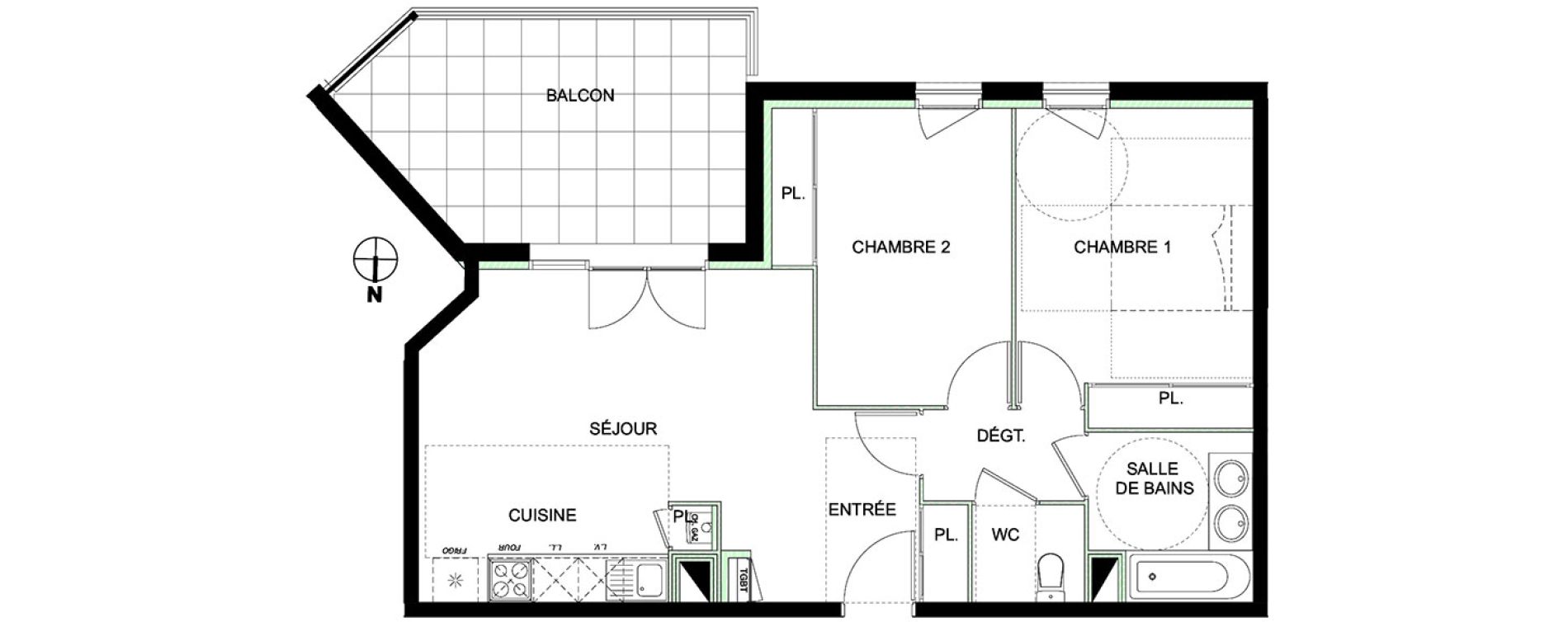 Appartement T3 de 60,35 m2 &agrave; Castanet-Tolosan Castanet tolosan centre