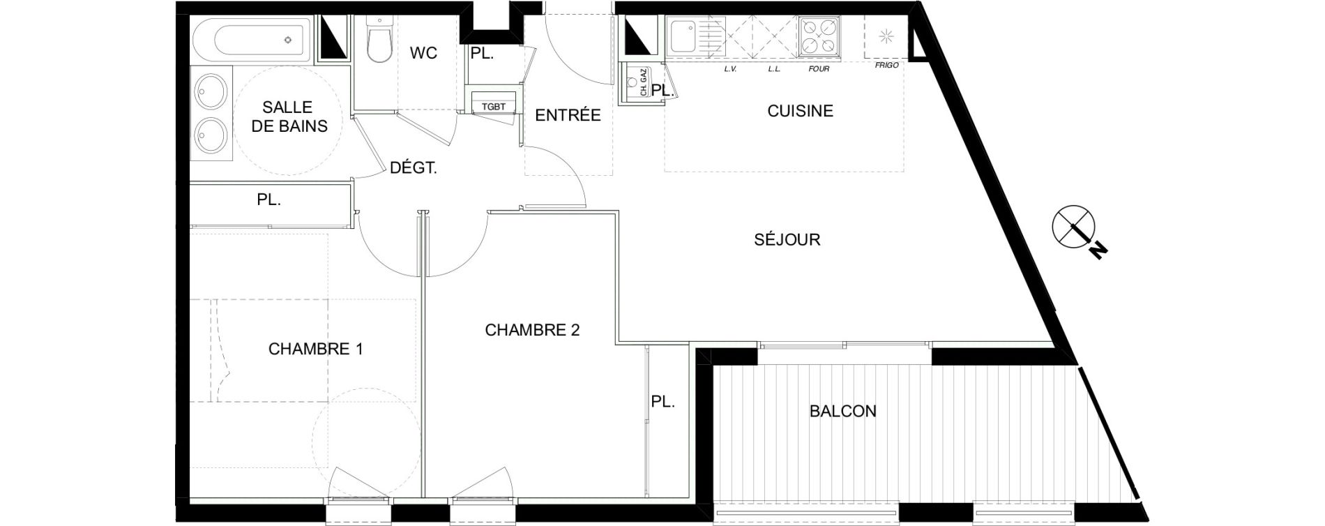 Appartement T3 de 60,19 m2 &agrave; Castanet-Tolosan Castanet tolosan centre