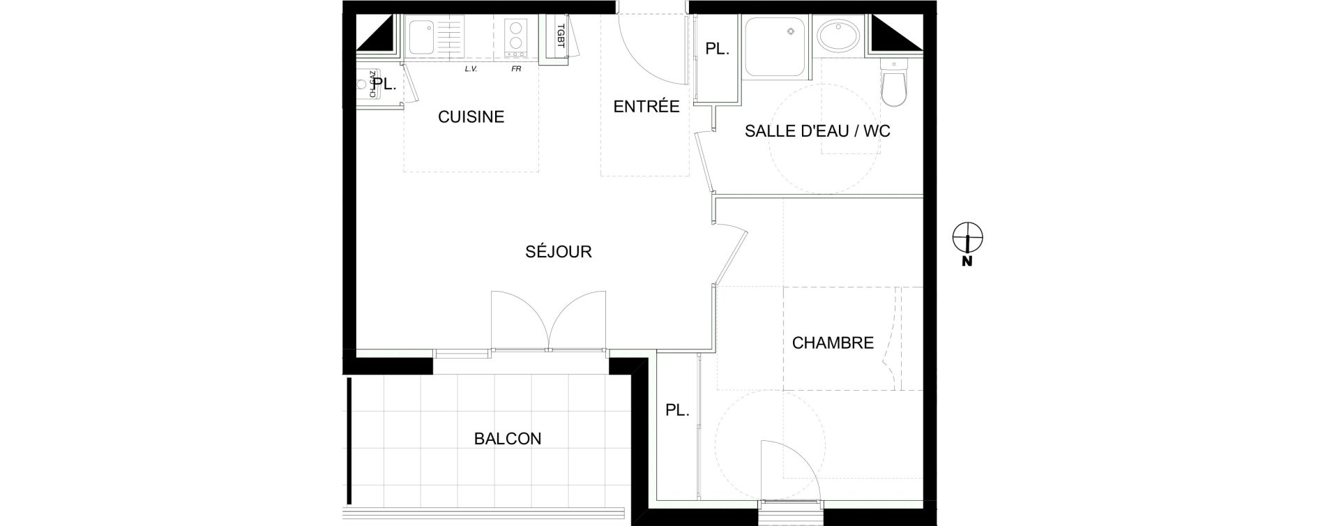 Appartement T2 de 40,57 m2 &agrave; Castanet-Tolosan Castanet tolosan centre