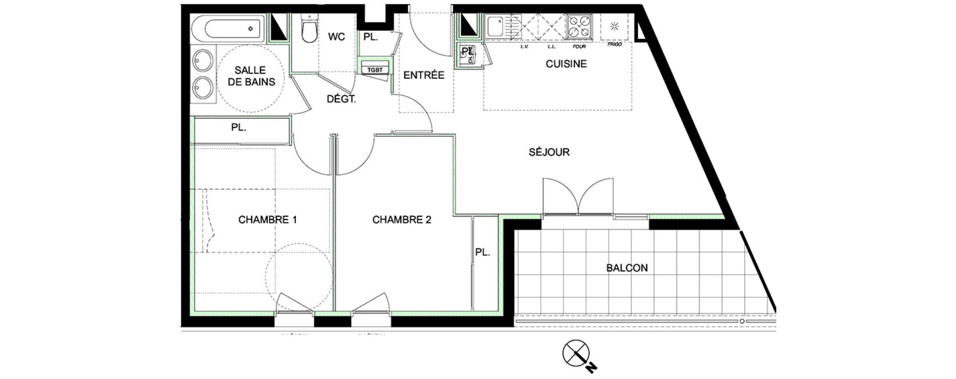 Appartement T3 de 60,05 m2 &agrave; Castanet-Tolosan Castanet tolosan centre