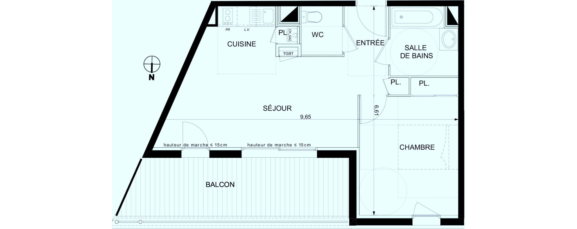 Appartement T2 de 43,36 m2 &agrave; Castanet-Tolosan Castanet tolosan centre