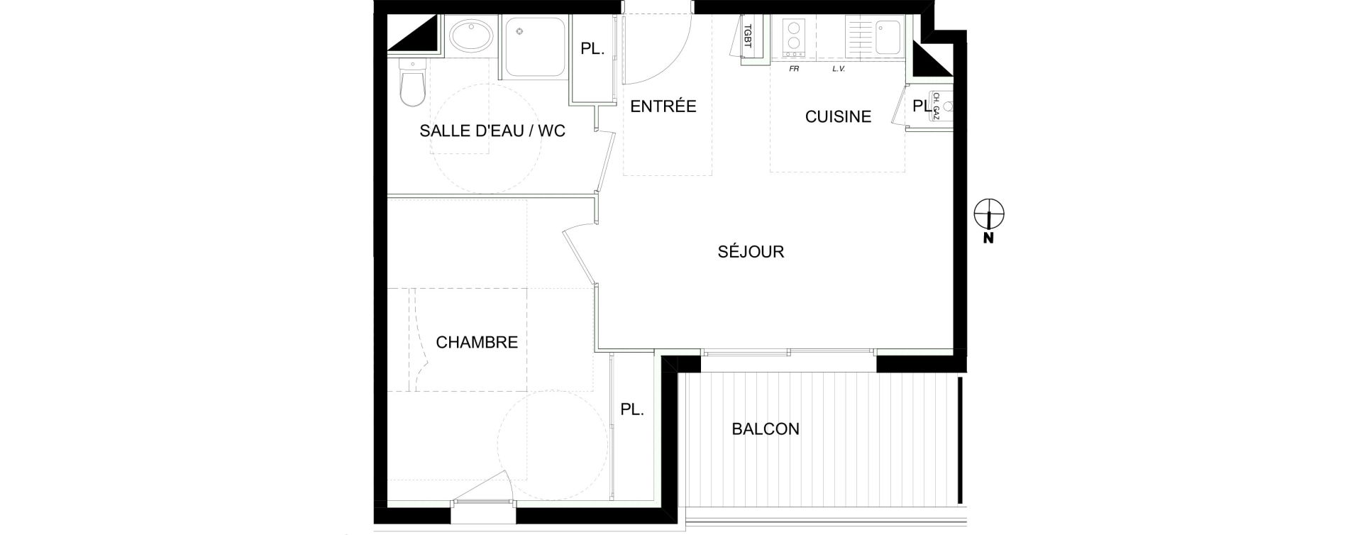 Appartement T2 de 40,43 m2 &agrave; Castanet-Tolosan Castanet tolosan centre