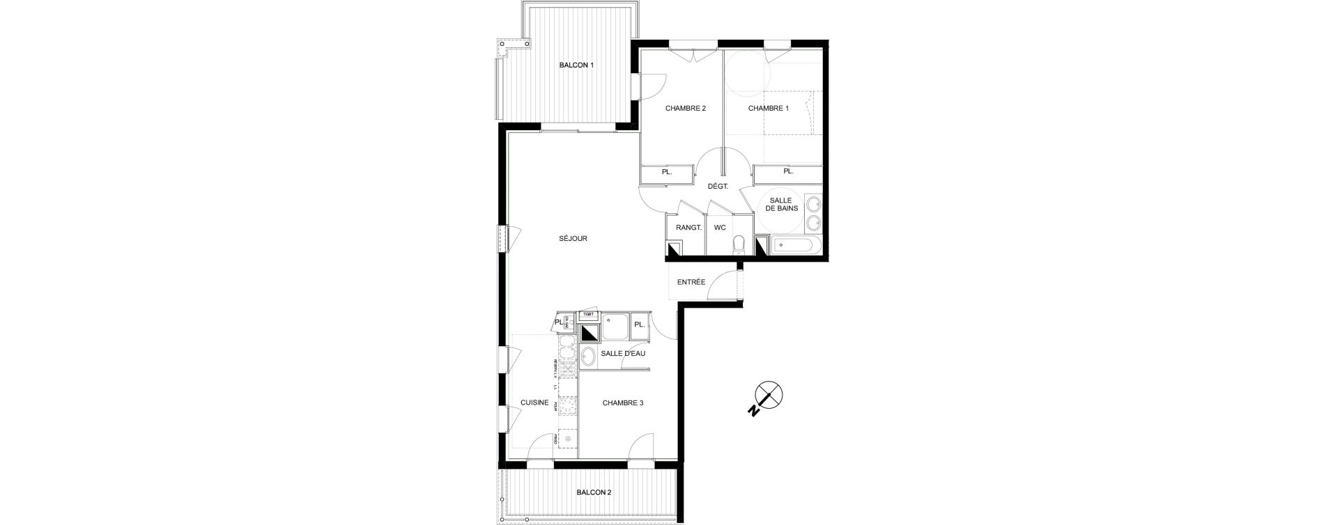 Appartement T4 de 90,17 m2 &agrave; Castanet-Tolosan Castanet tolosan centre