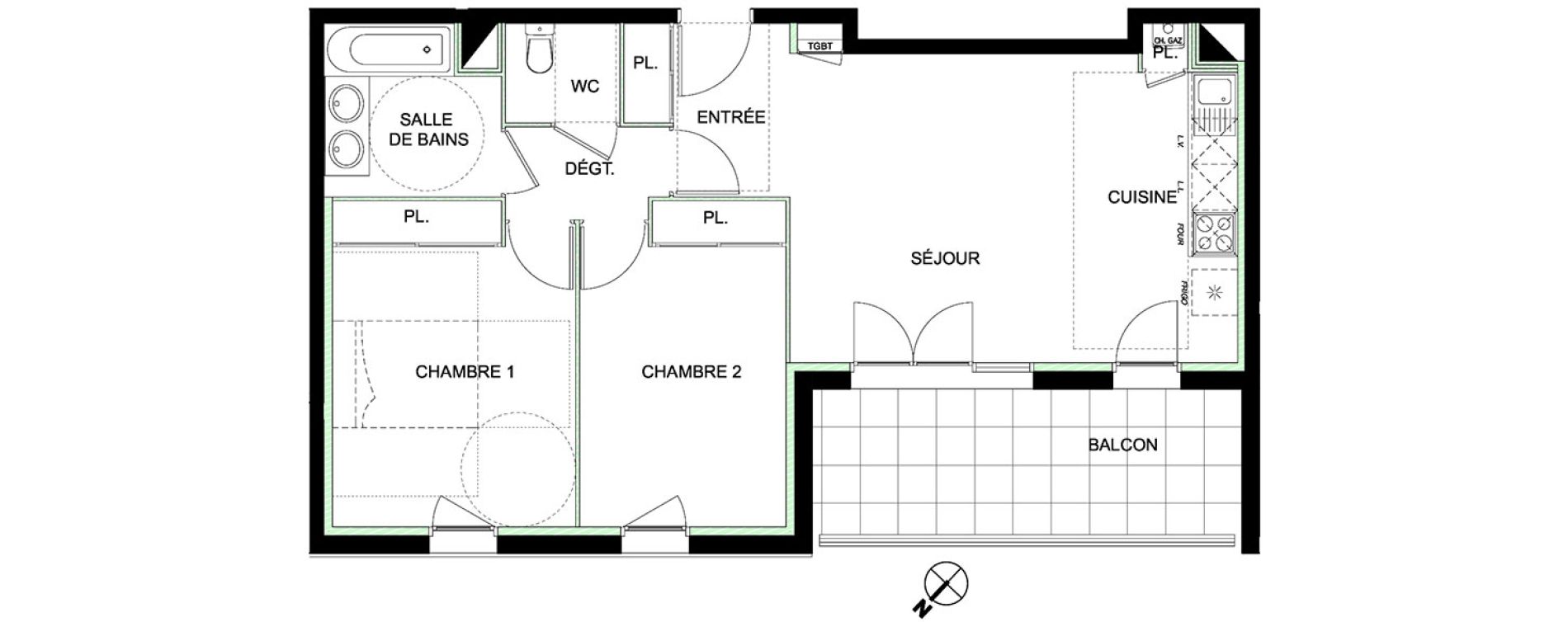 Appartement T3 de 61,71 m2 &agrave; Castanet-Tolosan Castanet tolosan centre