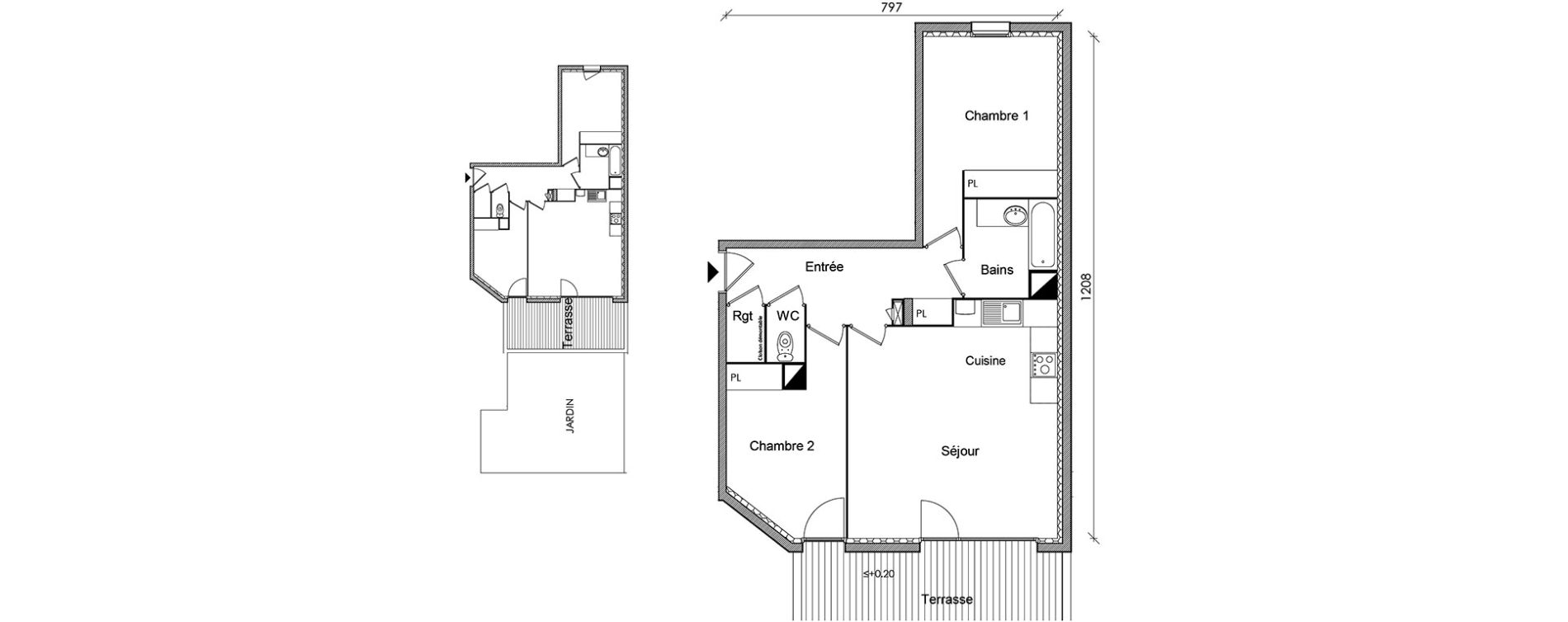 Appartement T3 de 68,77 m2 &agrave; Castanet-Tolosan Centre