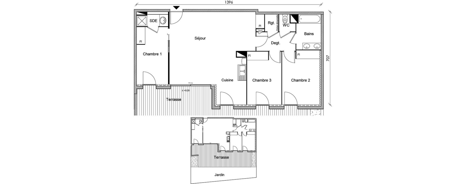 Appartement T4 de 84,81 m2 &agrave; Castanet-Tolosan Centre