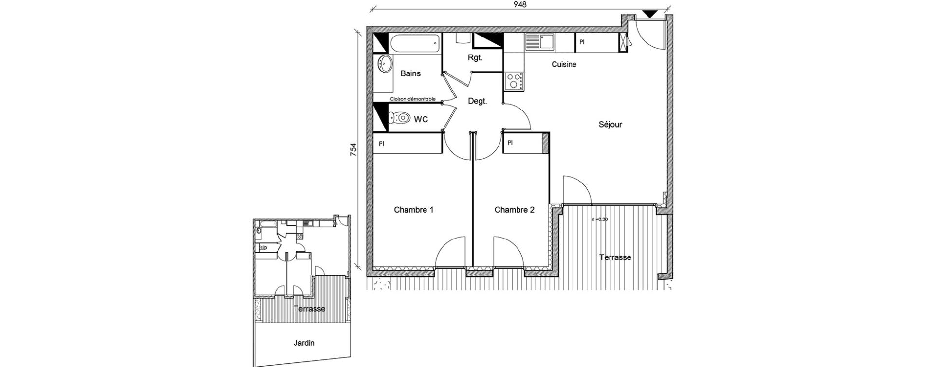 Appartement T3 de 61,34 m2 &agrave; Castanet-Tolosan Centre
