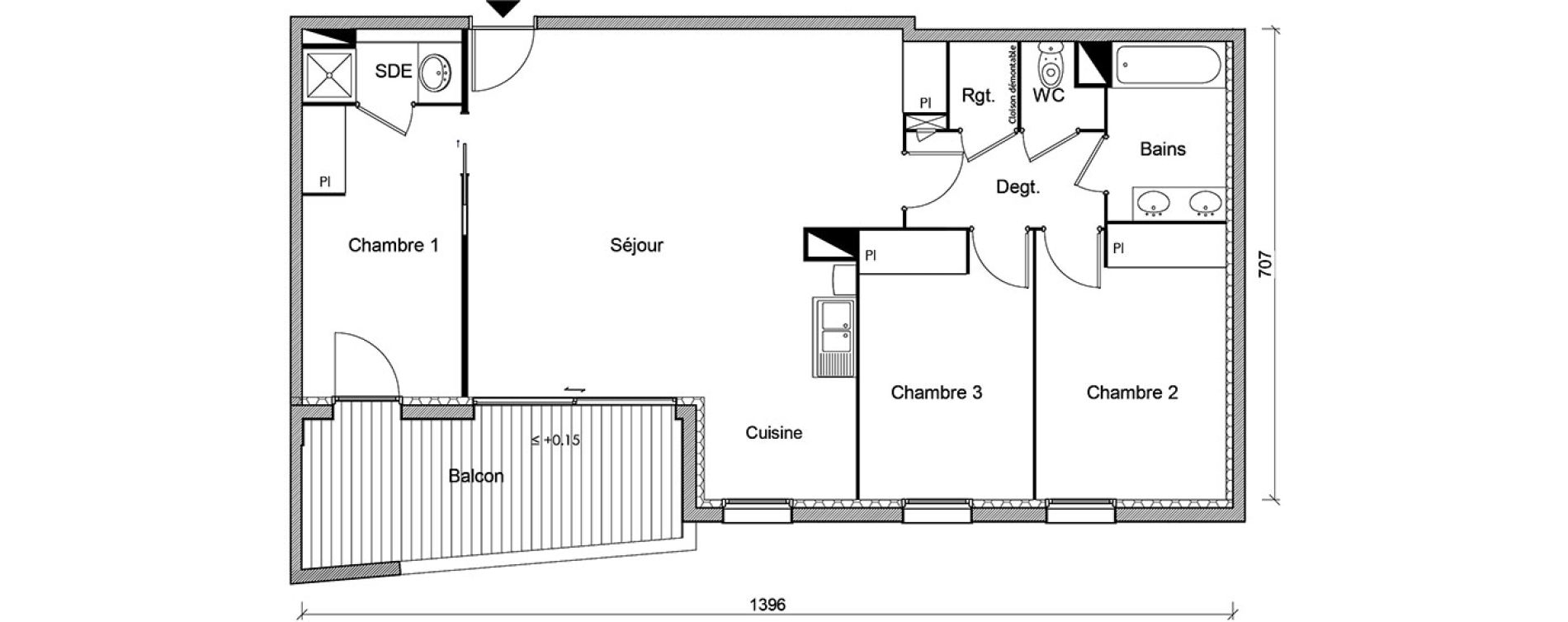 Appartement T4 de 84,69 m2 &agrave; Castanet-Tolosan Centre
