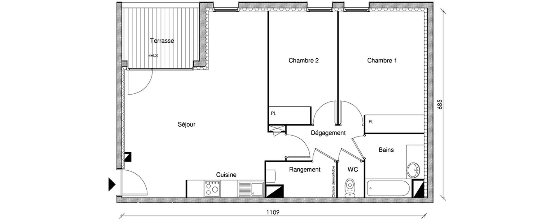 Appartement T3 de 66,42 m2 &agrave; Castanet-Tolosan Centre