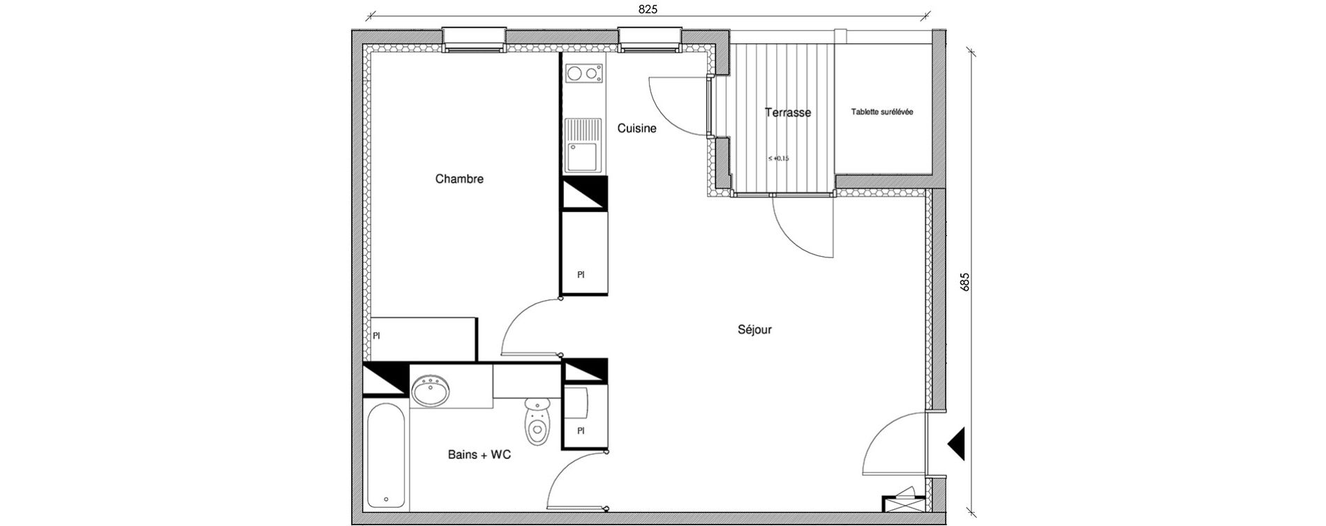 Appartement T2 de 48,11 m2 &agrave; Castanet-Tolosan Centre