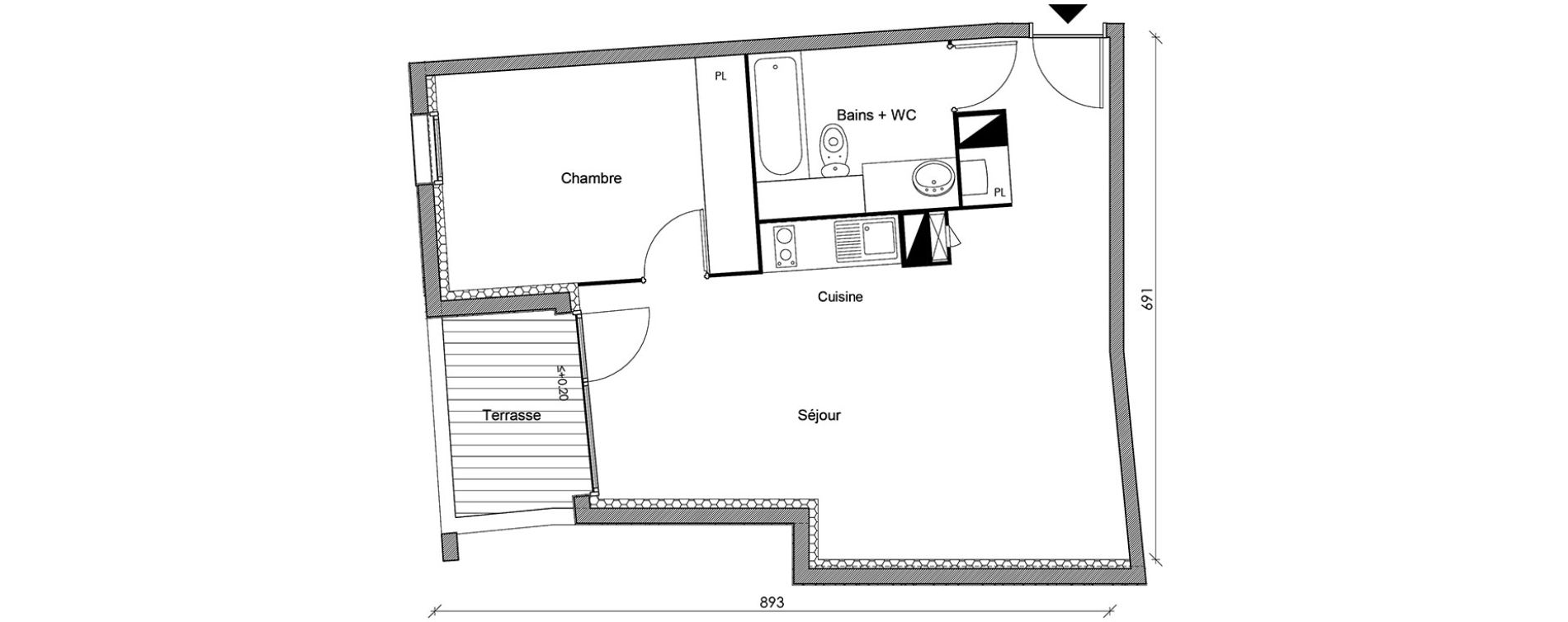 Appartement T2 de 48,85 m2 &agrave; Castanet-Tolosan Centre