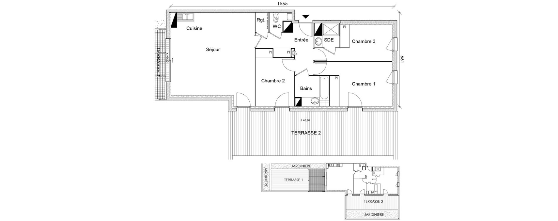 Appartement T4 de 89,77 m2 &agrave; Castanet-Tolosan Centre