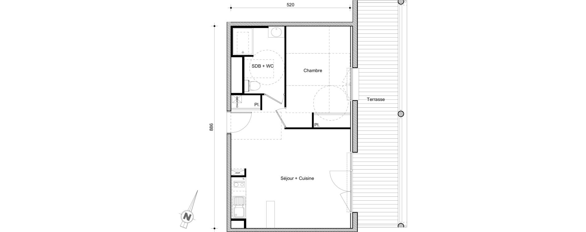 Appartement T2 de 44,04 m2 &agrave; Castanet-Tolosan Centre