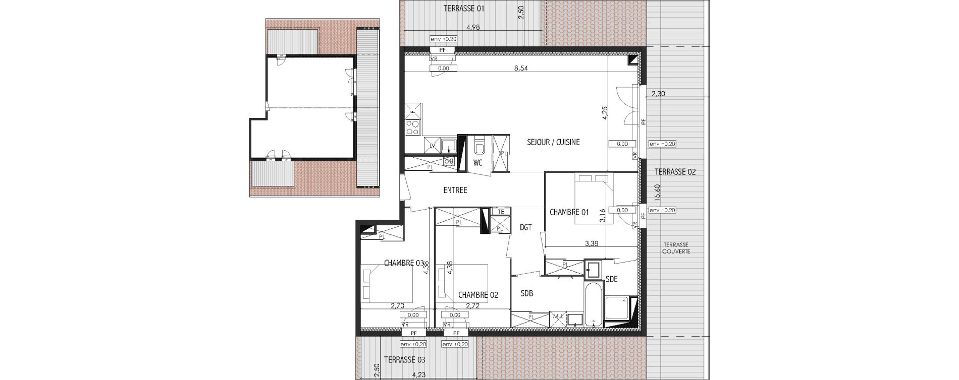 Appartement T4 de 87,81 m2 &agrave; Castanet-Tolosan Centre