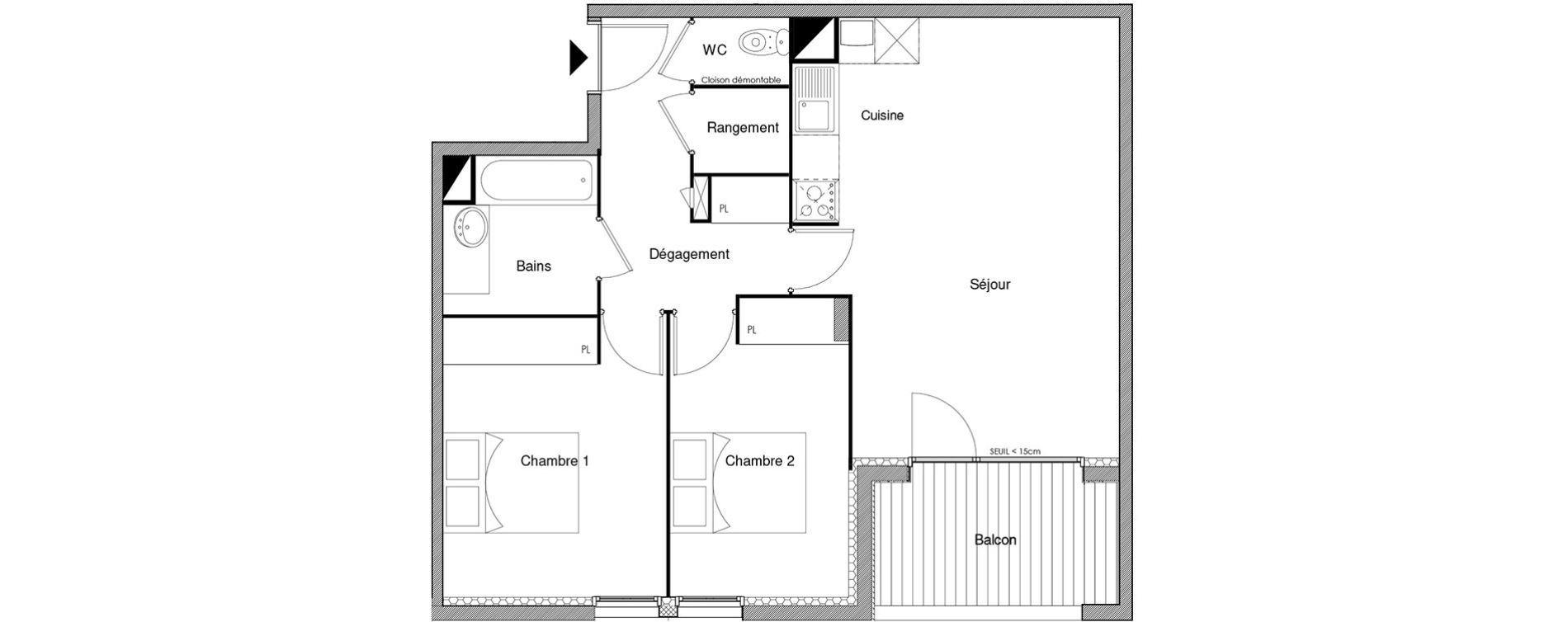 Appartement T3 de 62,94 m2 &agrave; Castanet-Tolosan Castanet tolosan centre