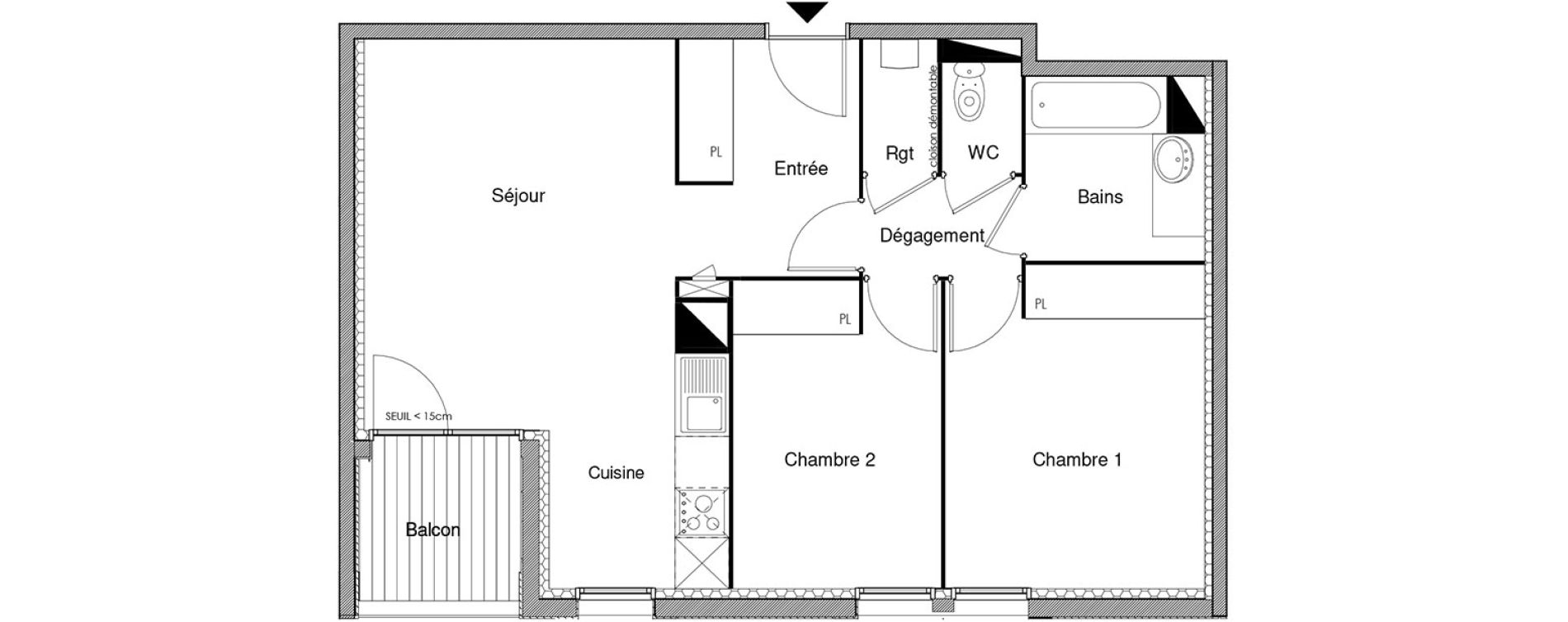 Appartement T3 de 59,62 m2 &agrave; Castanet-Tolosan Castanet tolosan centre