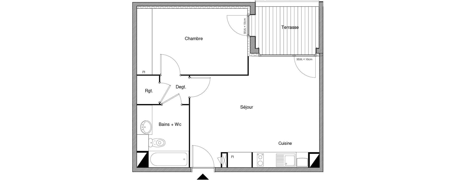 Appartement T2 de 44,36 m2 &agrave; Castanet-Tolosan Castanet tolosan centre