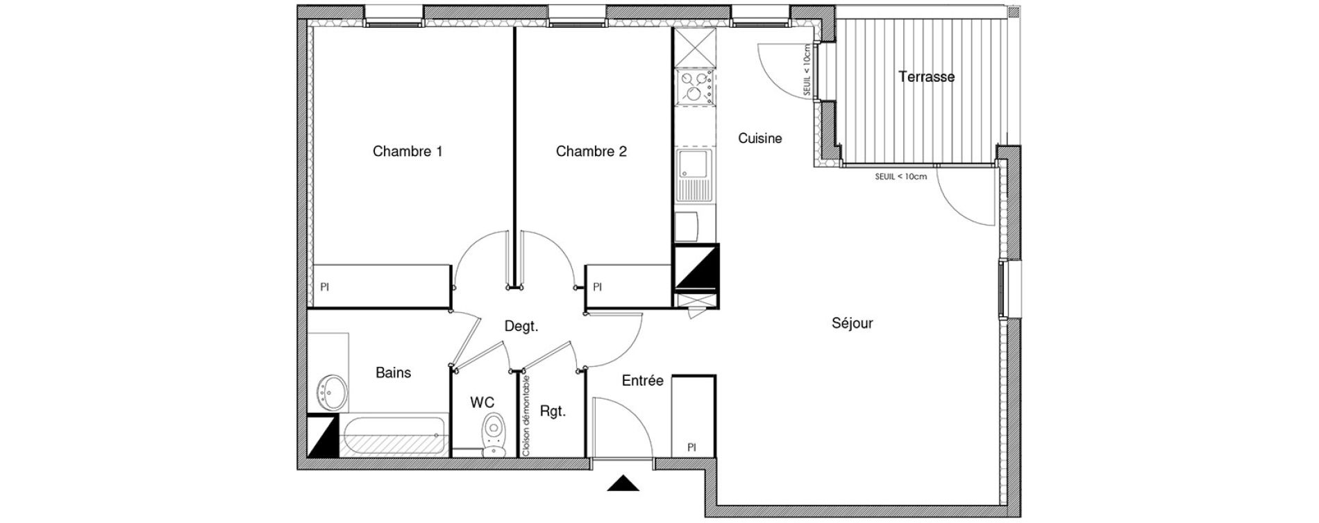 Appartement T3 de 66,21 m2 &agrave; Castanet-Tolosan Castanet tolosan centre