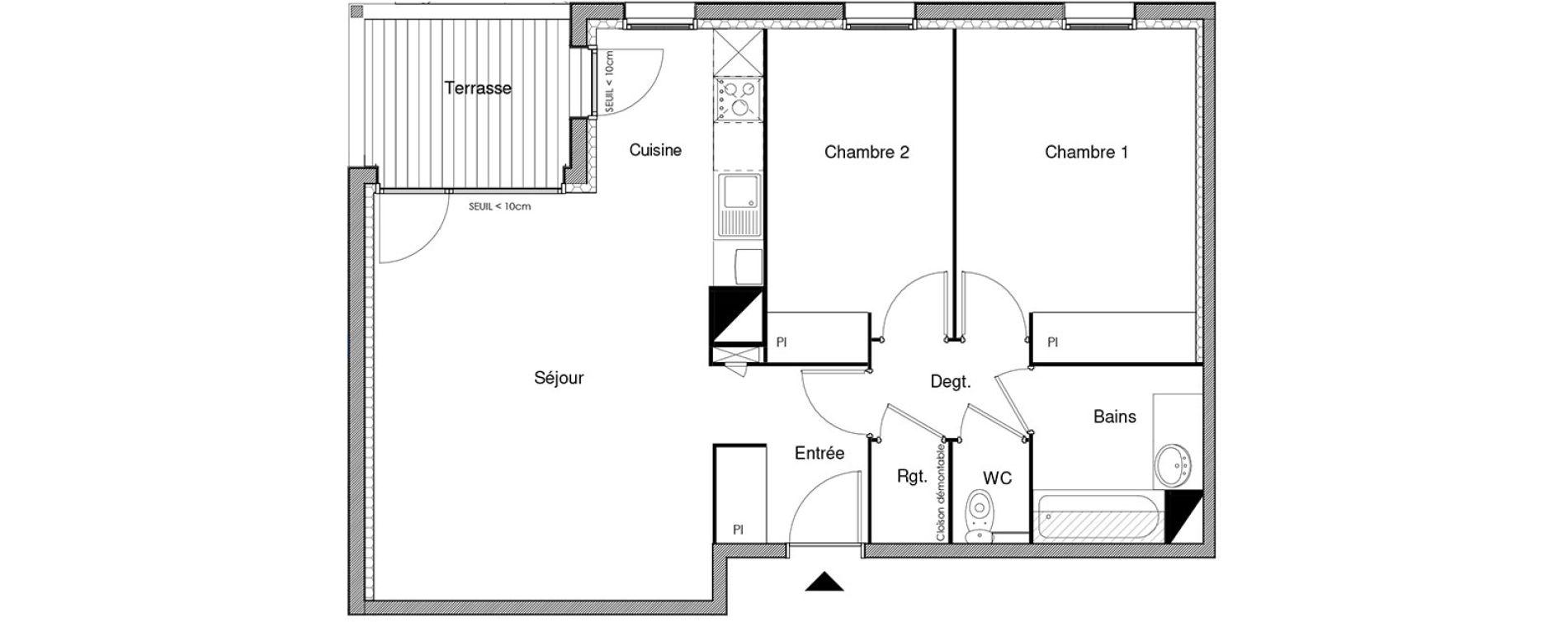 Appartement T3 de 66,13 m2 &agrave; Castanet-Tolosan Castanet tolosan centre