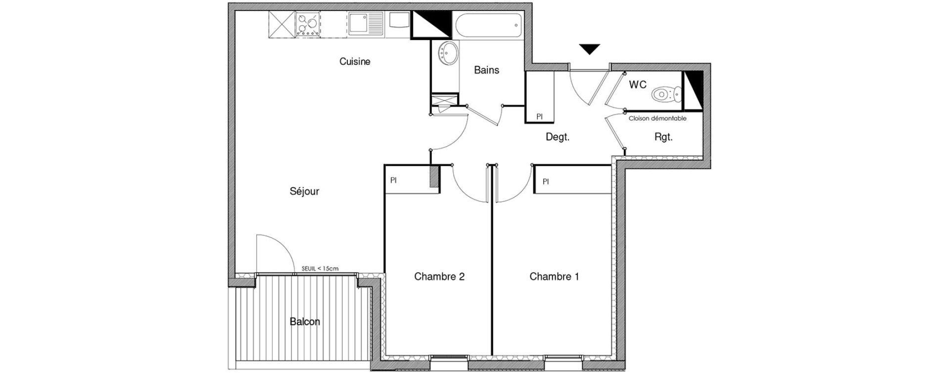 Appartement T3 de 64,37 m2 &agrave; Castanet-Tolosan Castanet tolosan centre
