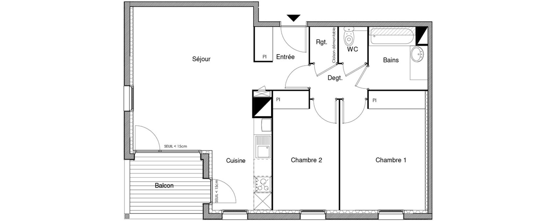 Appartement T3 de 66,20 m2 &agrave; Castanet-Tolosan Castanet tolosan centre