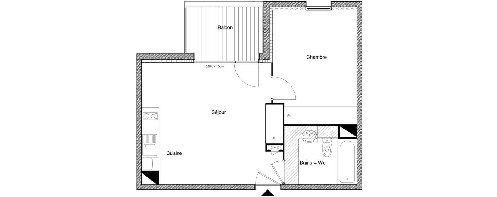 Appartement T2 de 41,03 m2 &agrave; Castanet-Tolosan Castanet tolosan centre
