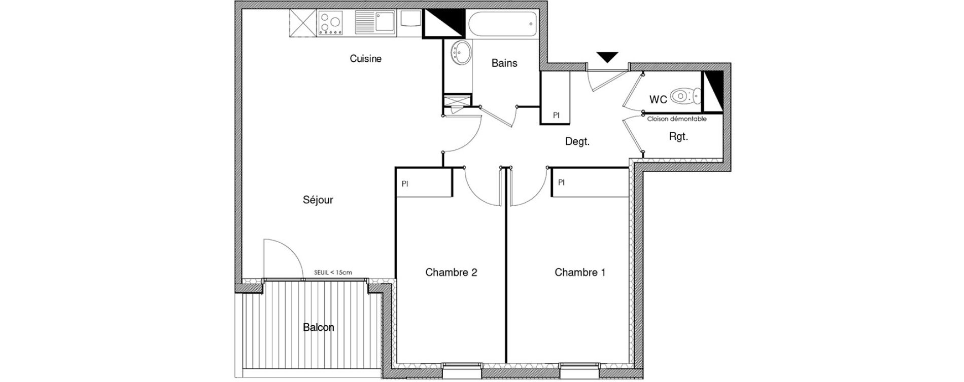 Appartement T3 de 64,47 m2 &agrave; Castanet-Tolosan Castanet tolosan centre