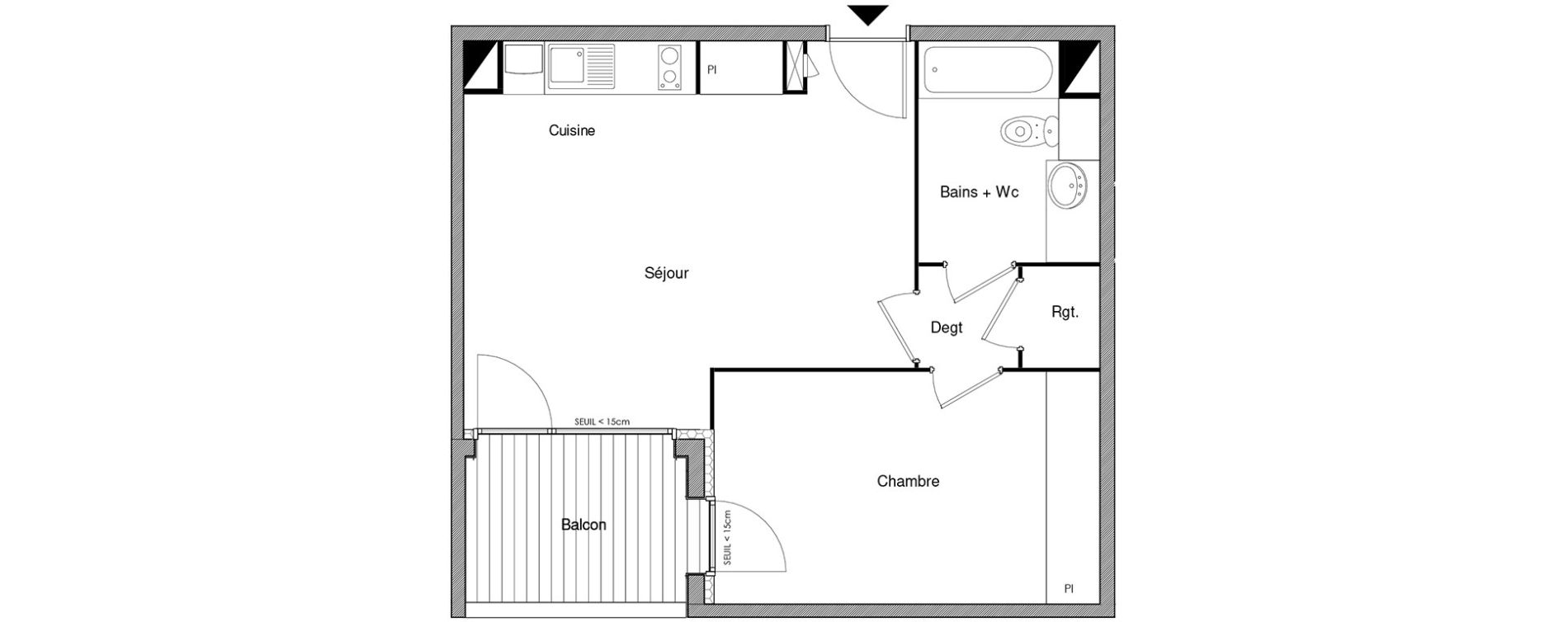 Appartement T2 de 44,93 m2 &agrave; Castanet-Tolosan Castanet tolosan centre