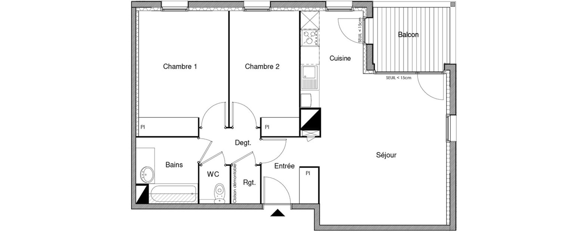 Appartement T3 de 66,24 m2 &agrave; Castanet-Tolosan Castanet tolosan centre