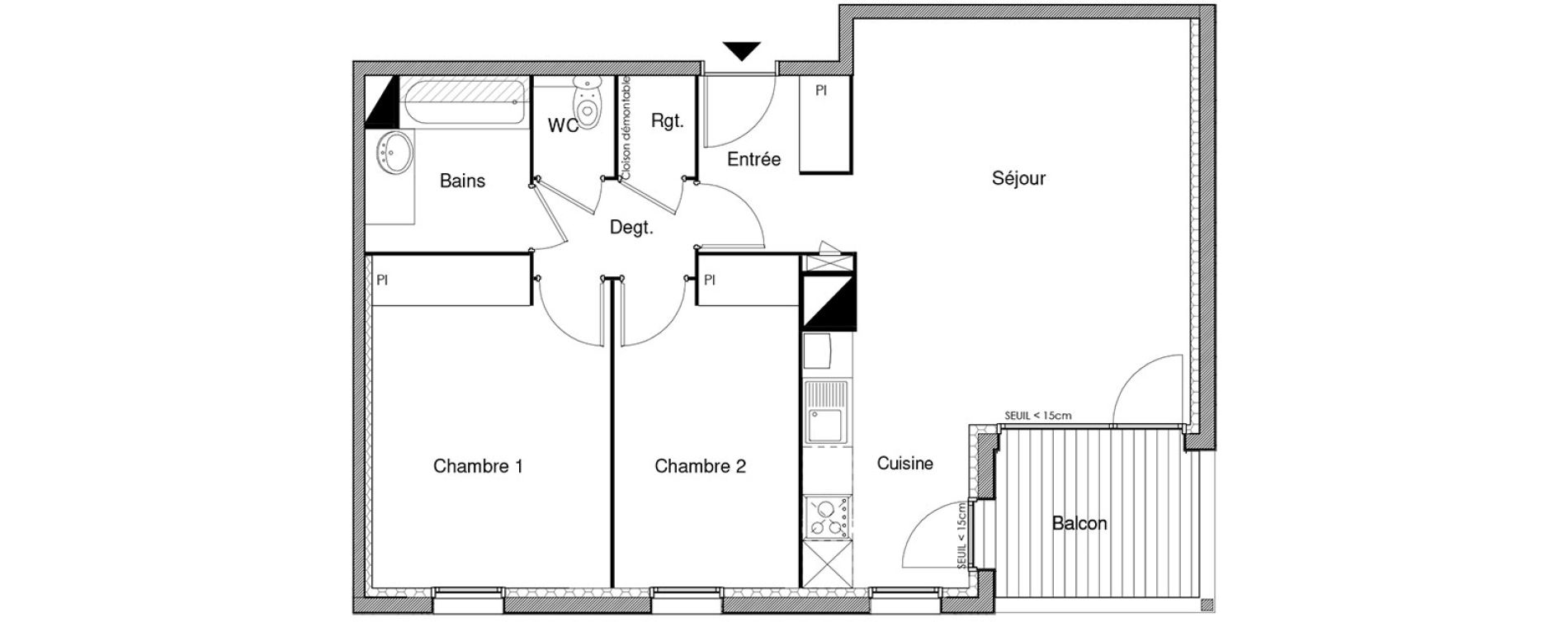 Appartement T3 de 66,17 m2 &agrave; Castanet-Tolosan Castanet tolosan centre