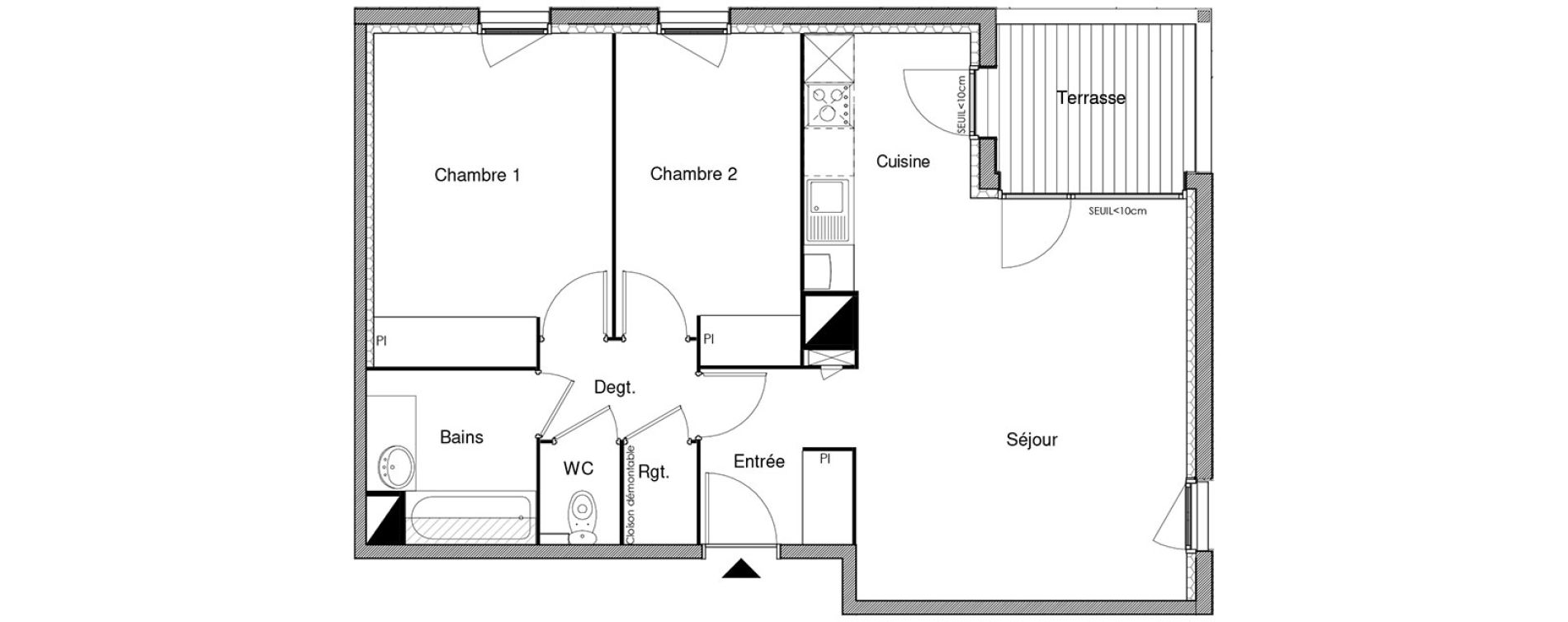 Appartement T3 de 65,67 m2 &agrave; Castanet-Tolosan Castanet tolosan centre