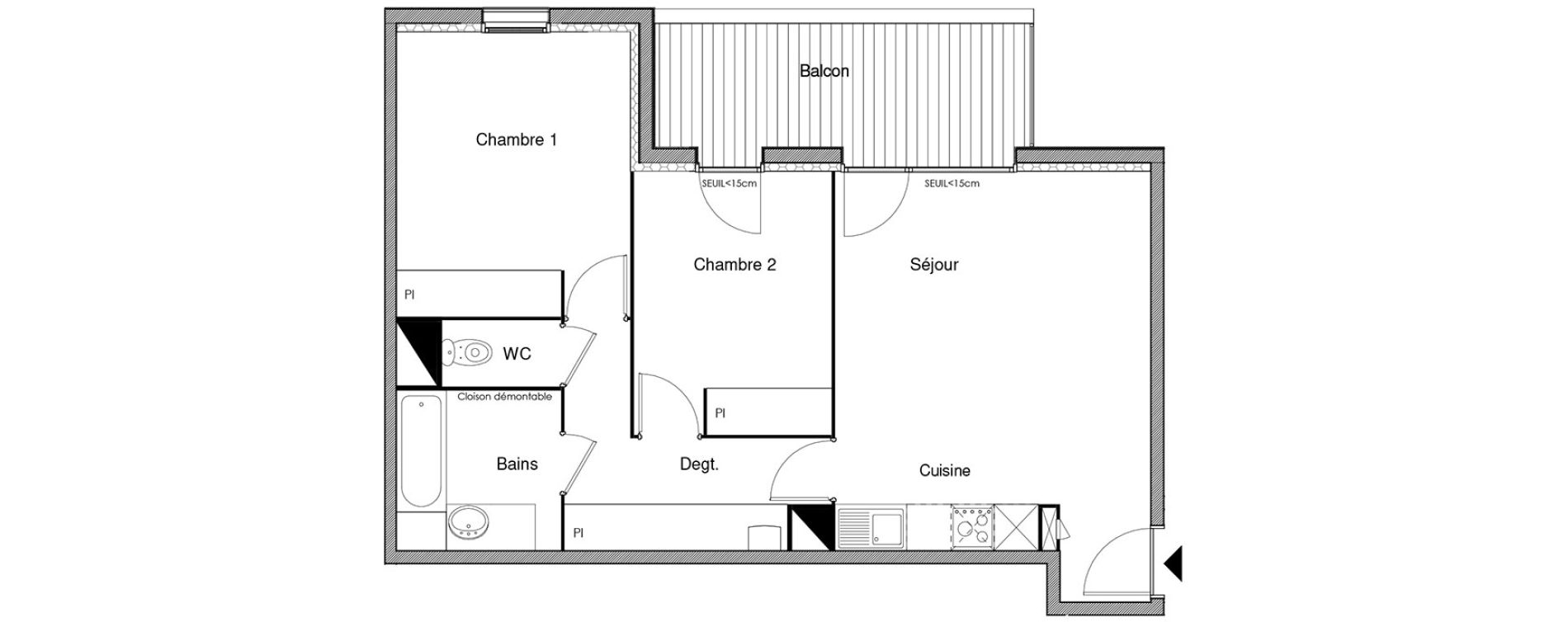 Appartement T3 de 60,85 m2 &agrave; Castanet-Tolosan Castanet tolosan centre