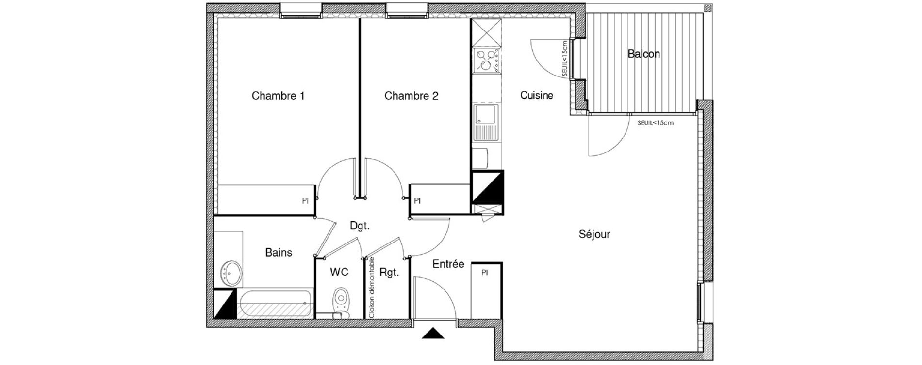 Appartement T3 de 65,67 m2 &agrave; Castanet-Tolosan Castanet tolosan centre