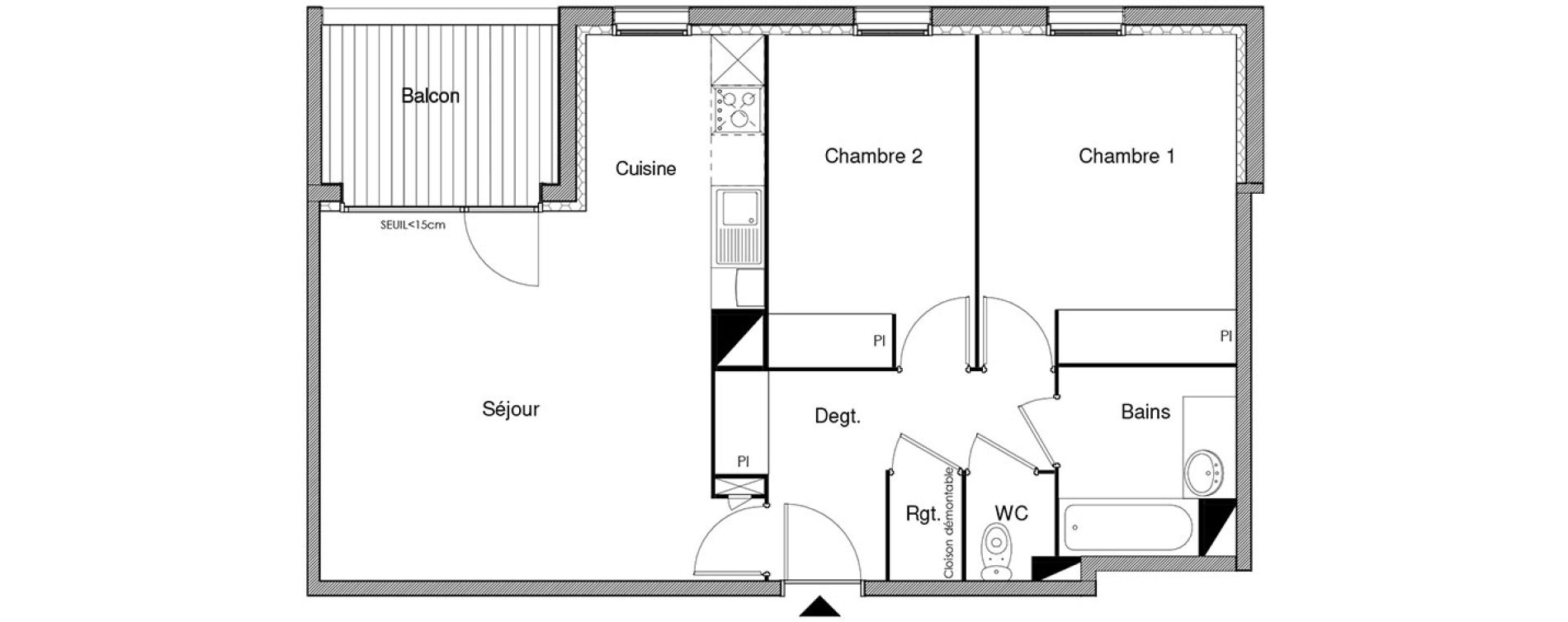 Appartement T3 de 64,19 m2 &agrave; Castanet-Tolosan Castanet tolosan centre
