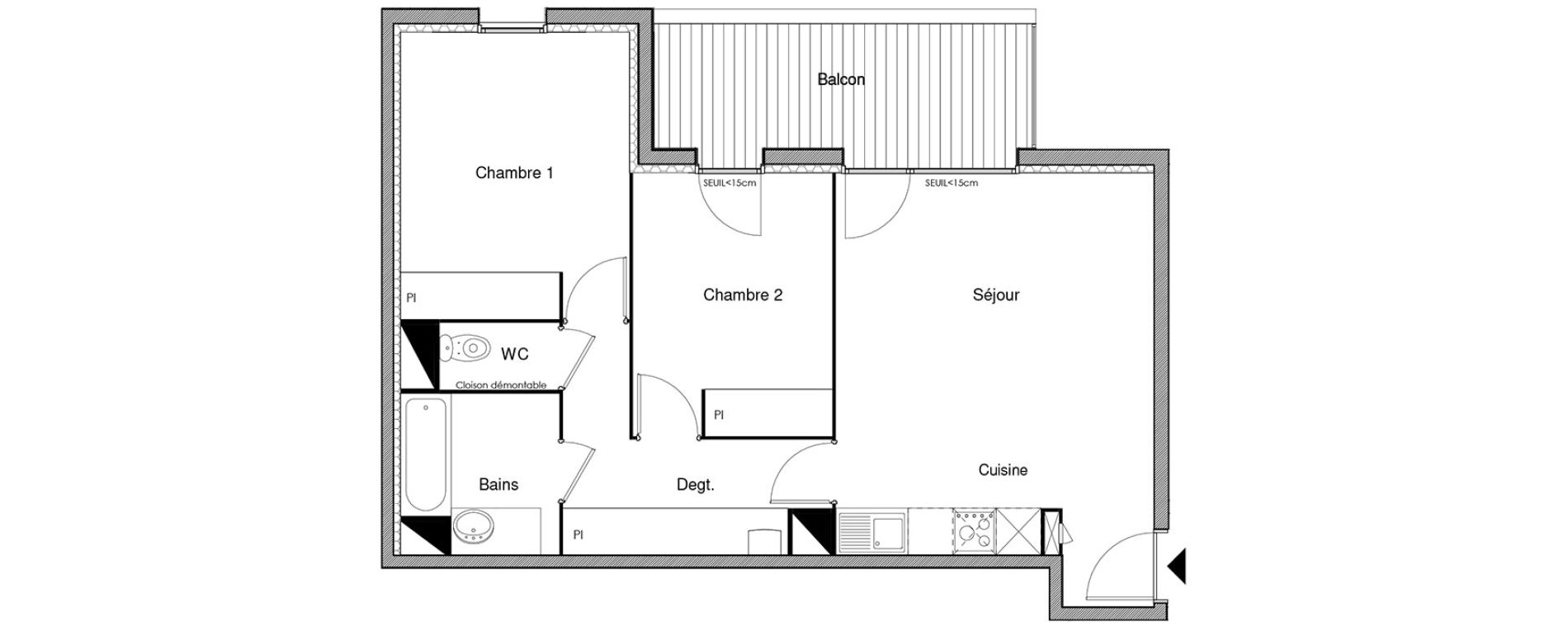 Appartement T3 de 59,86 m2 &agrave; Castanet-Tolosan Castanet tolosan centre