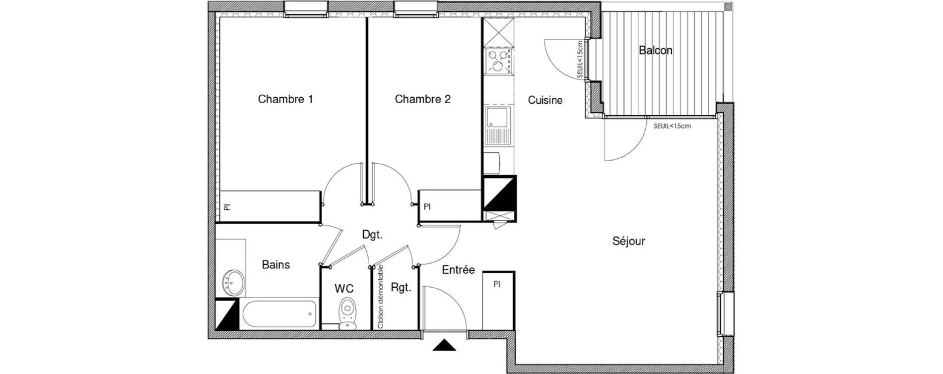 Appartement T3 de 63,06 m2 &agrave; Castanet-Tolosan Castanet tolosan centre