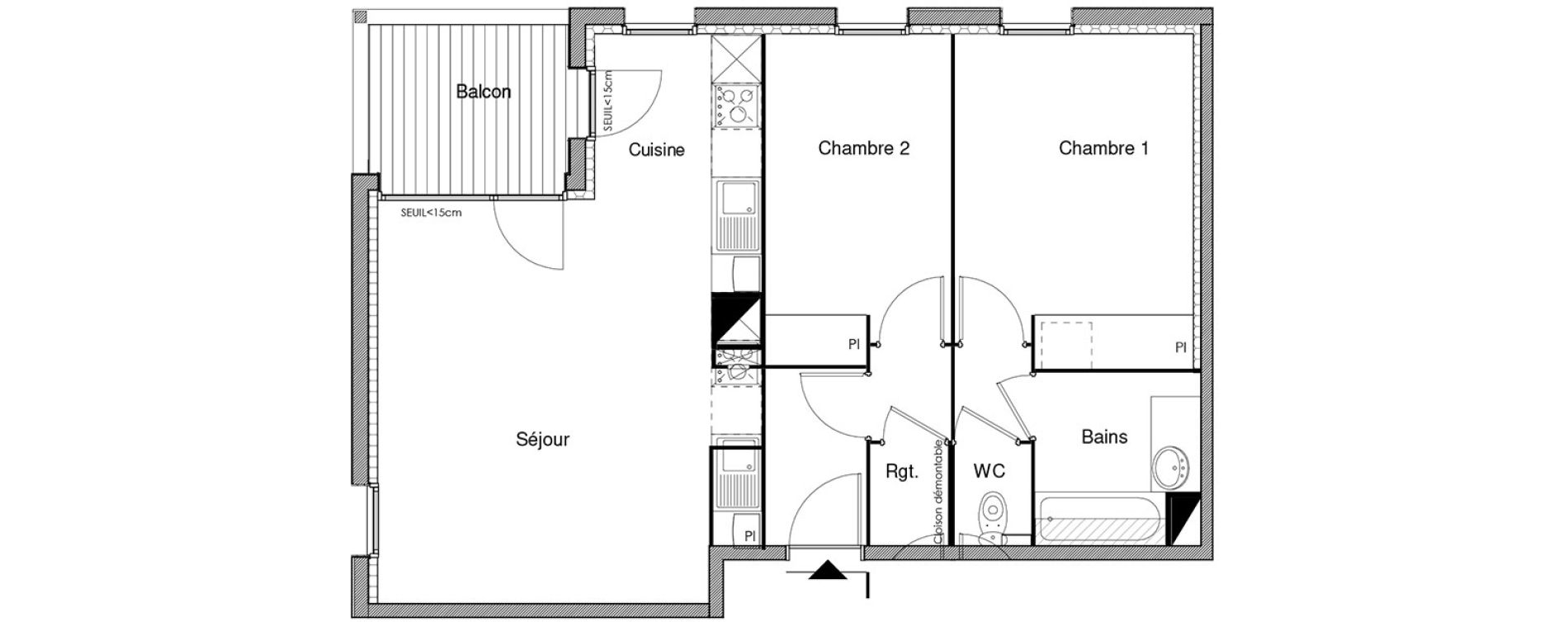 Appartement T3 de 65,65 m2 &agrave; Castanet-Tolosan Castanet tolosan centre