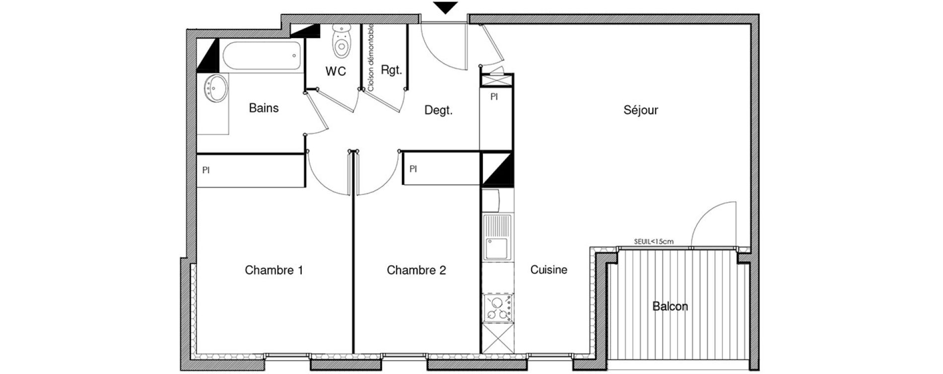 Appartement T3 de 64,21 m2 &agrave; Castanet-Tolosan Castanet tolosan centre