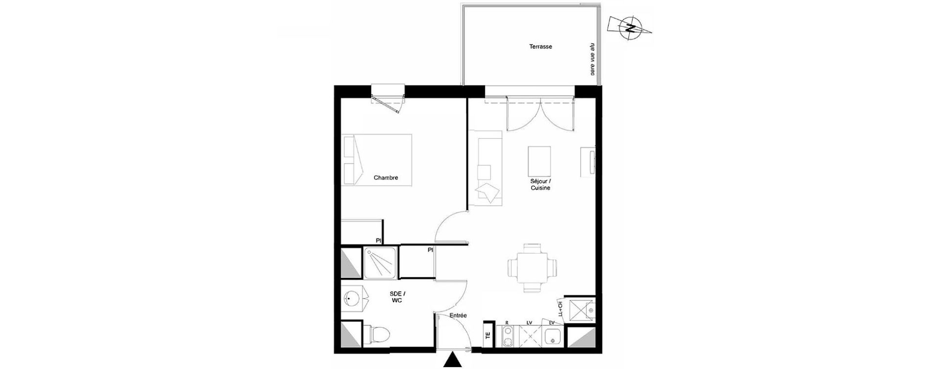 Appartement T2 de 43,26 m2 &agrave; Castanet-Tolosan Coteaux - plaine haute