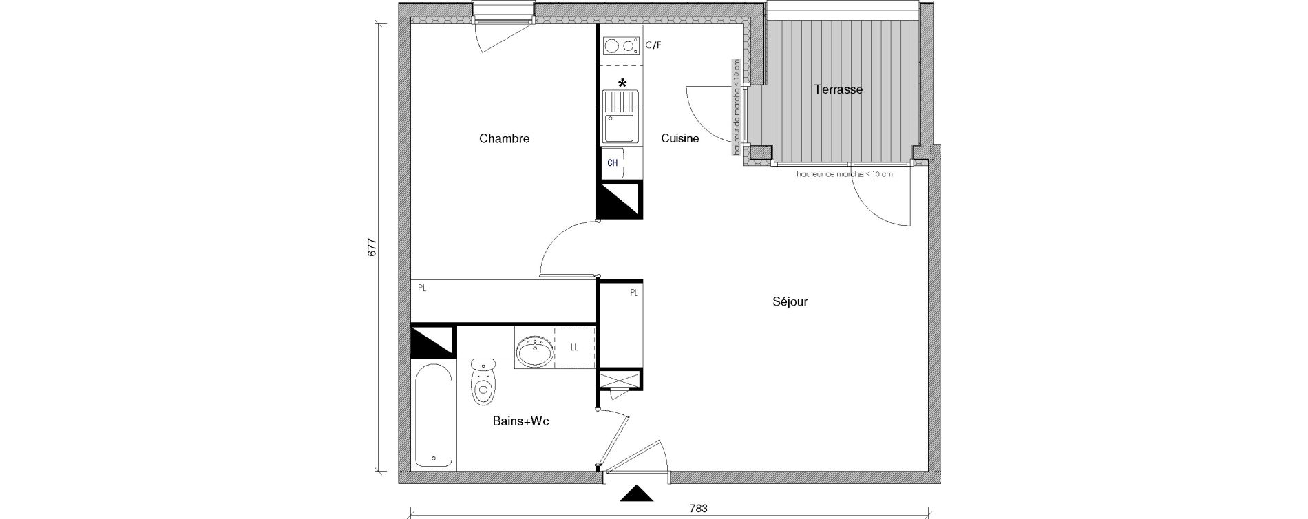 Appartement T2 de 45,45 m2 &agrave; Castanet-Tolosan Centre