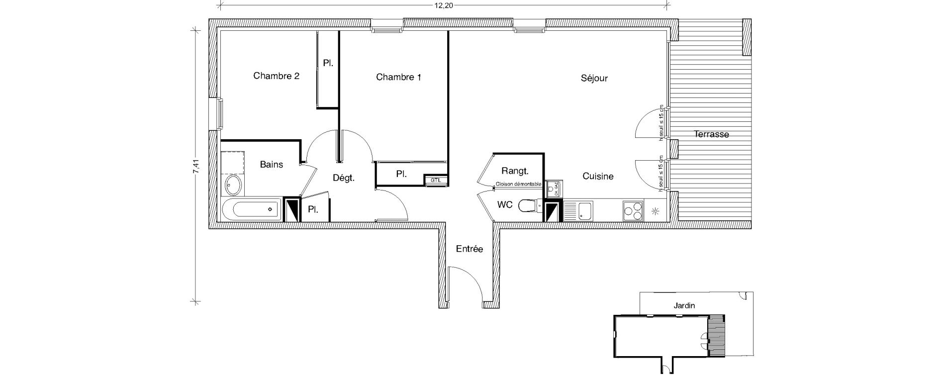 Appartement T3 de 64,37 m2 &agrave; Castanet-Tolosan Centre