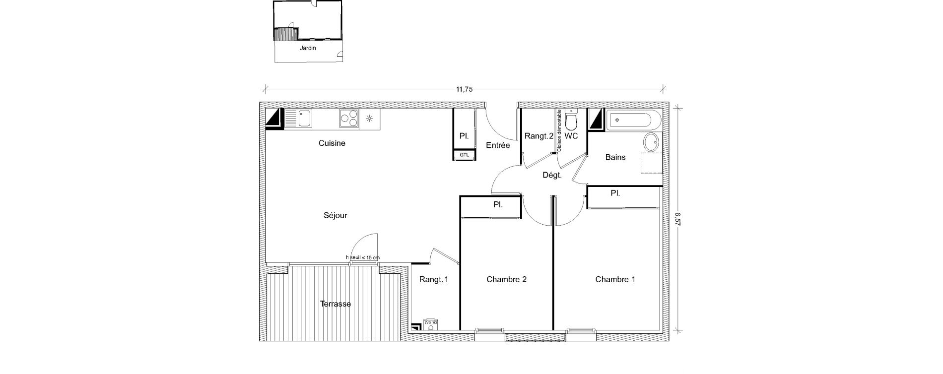 Appartement T3 de 65,61 m2 &agrave; Castanet-Tolosan Centre
