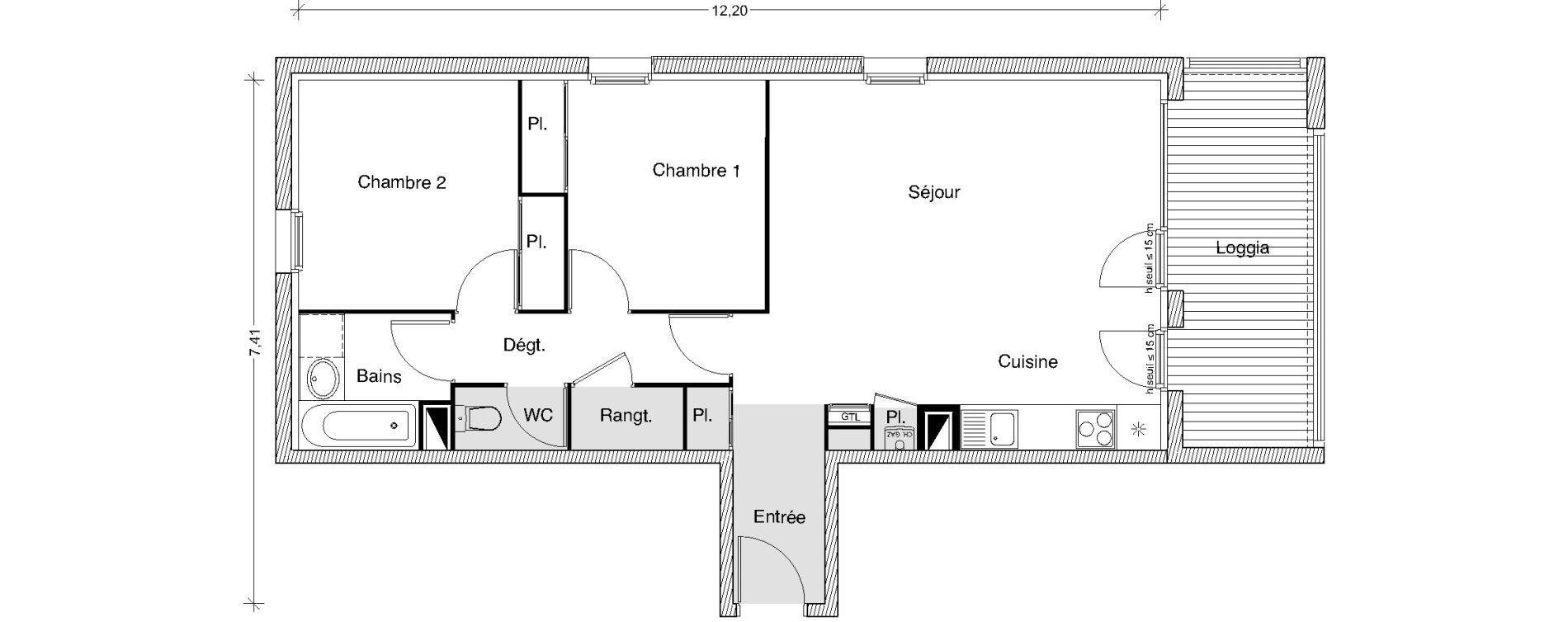 Appartement T3 de 64,24 m2 &agrave; Castanet-Tolosan Centre