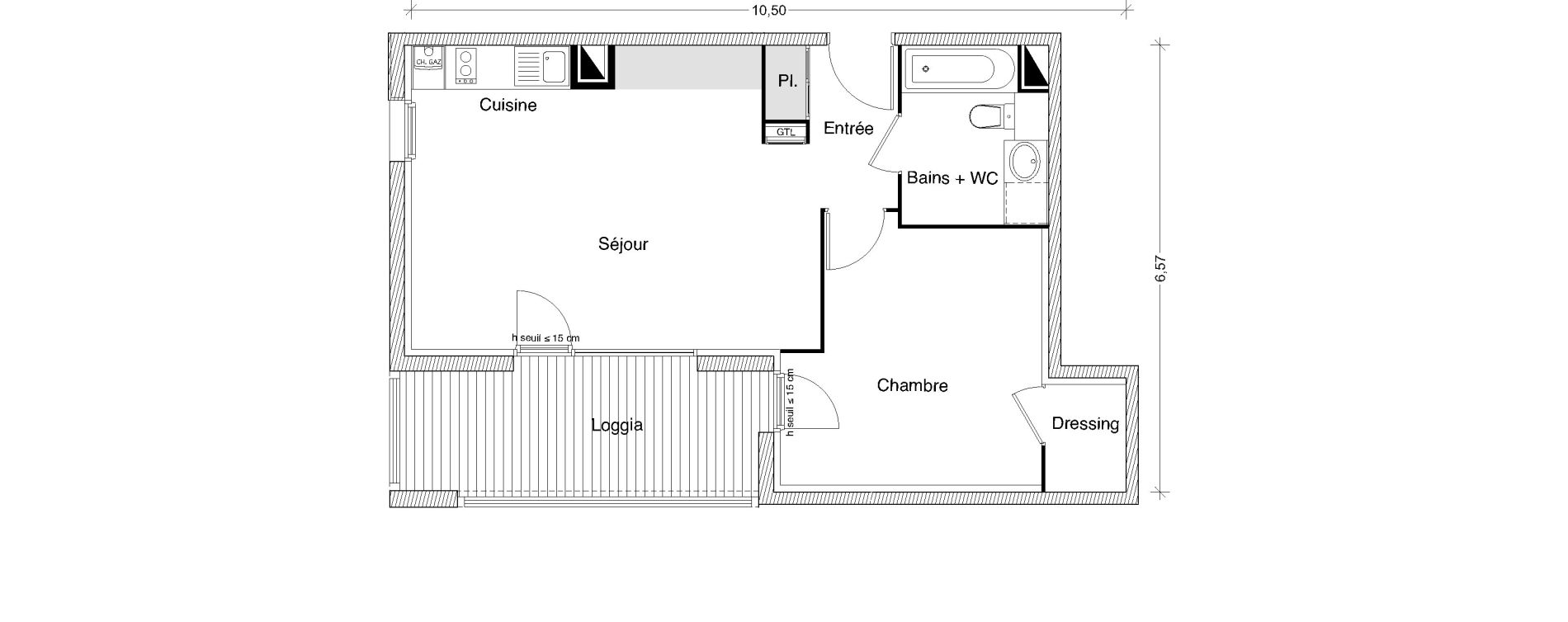 Appartement T2 de 49,70 m2 &agrave; Castanet-Tolosan Centre