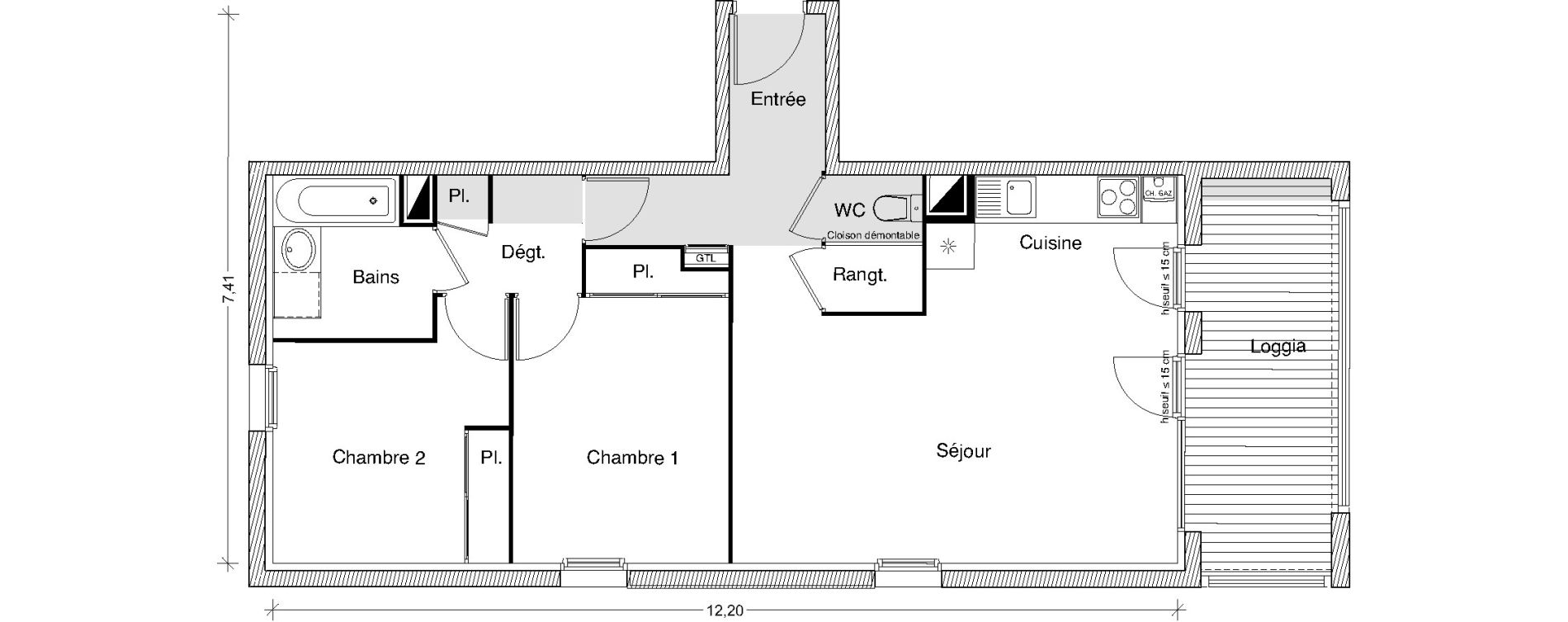 Appartement T3 de 64,34 m2 &agrave; Castanet-Tolosan Centre