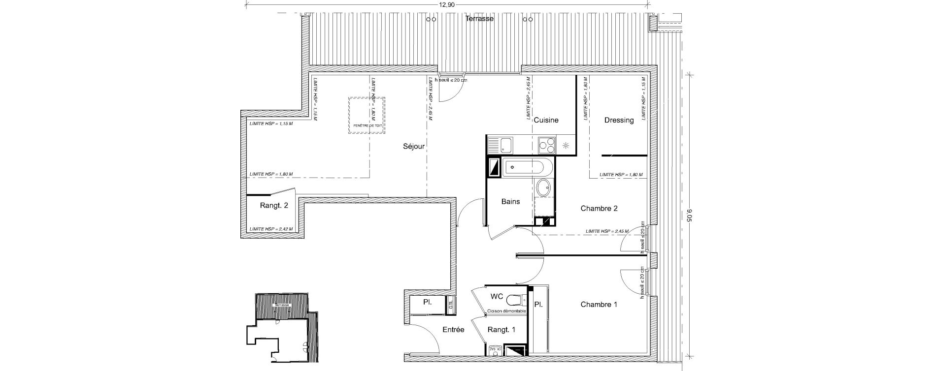 Appartement T3 de 64,35 m2 &agrave; Castanet-Tolosan Centre