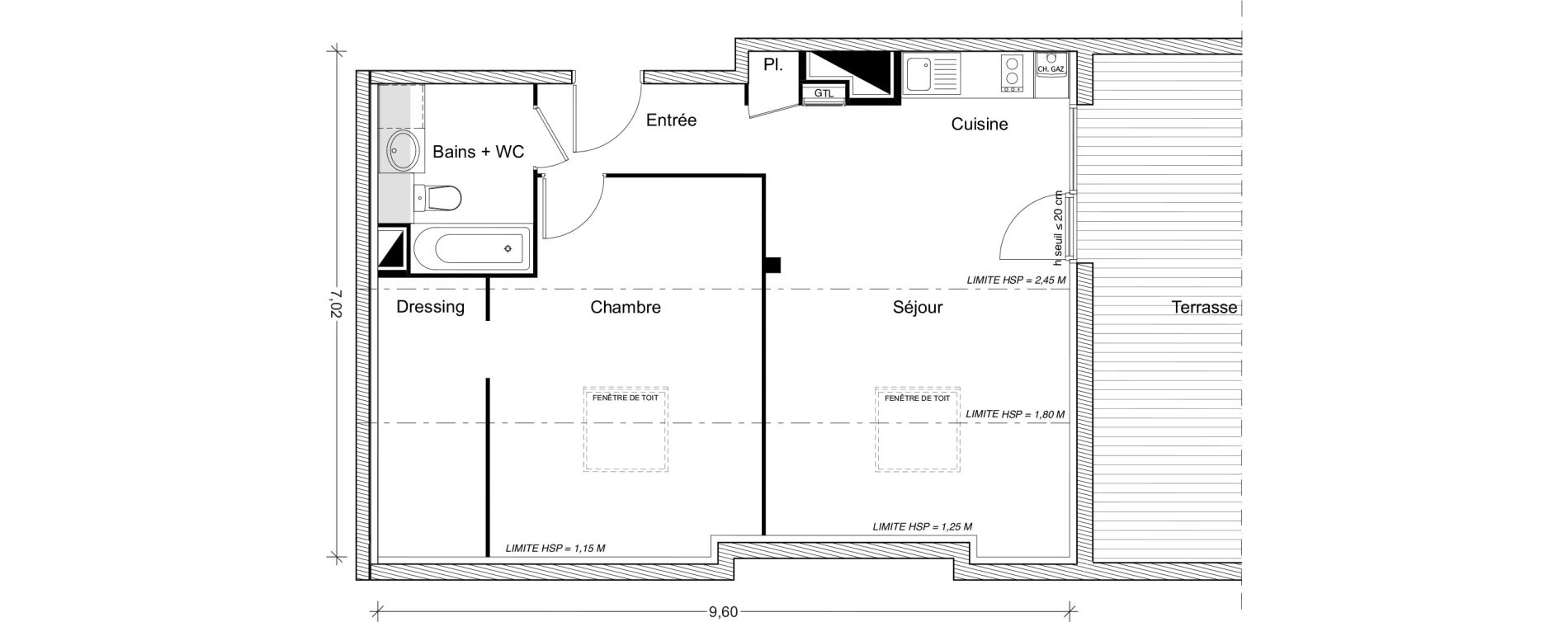 Appartement T2 de 45,08 m2 &agrave; Castanet-Tolosan Centre