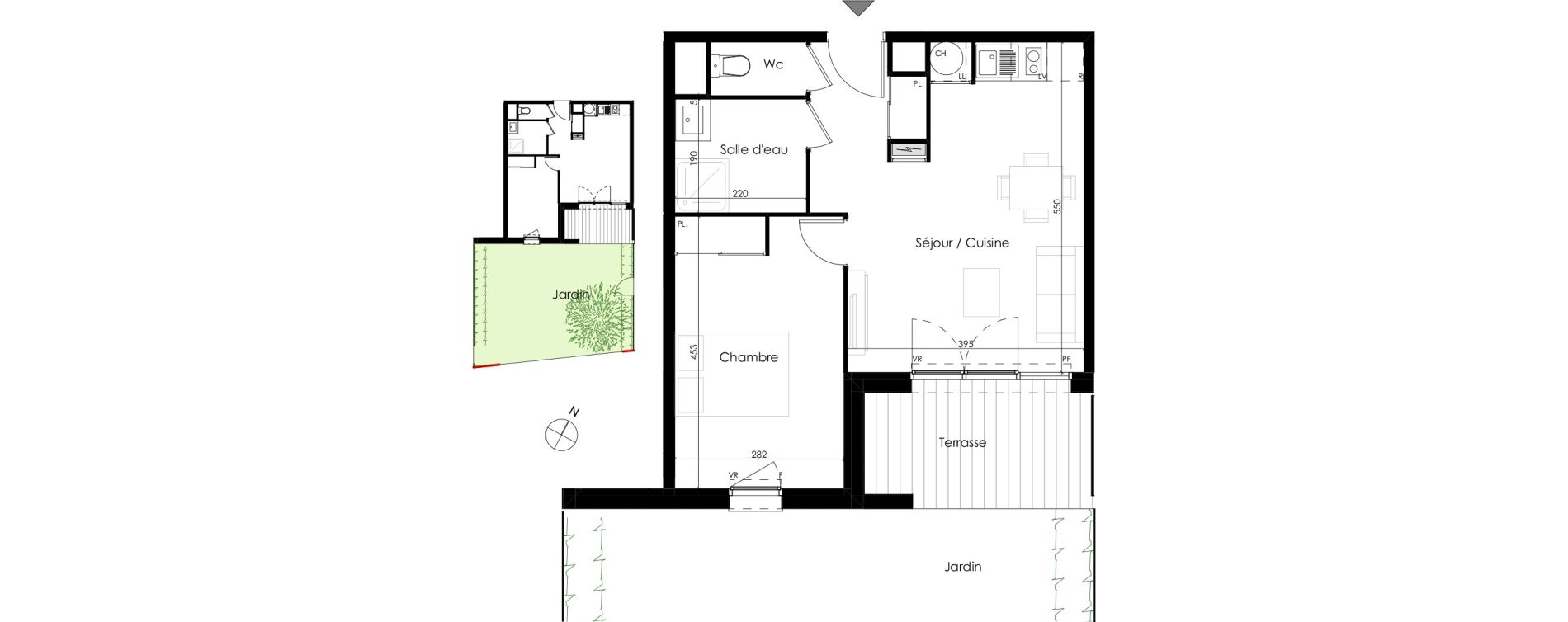 Appartement T2 de 41,10 m2 &agrave; Castelginest Centre