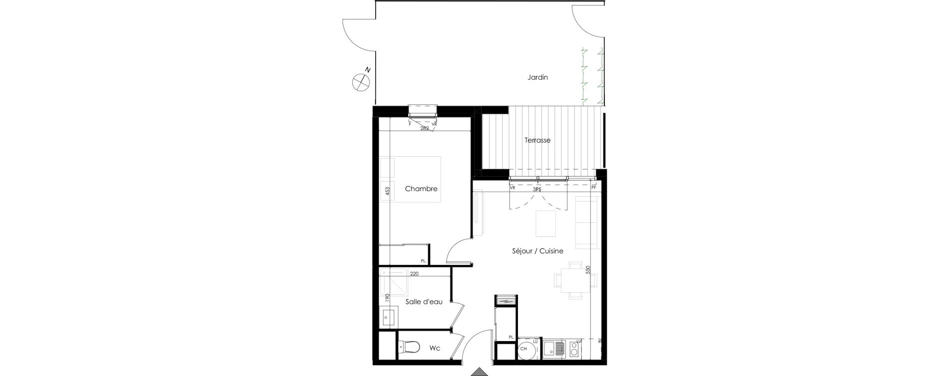 Appartement T2 de 41,10 m2 &agrave; Castelginest Centre