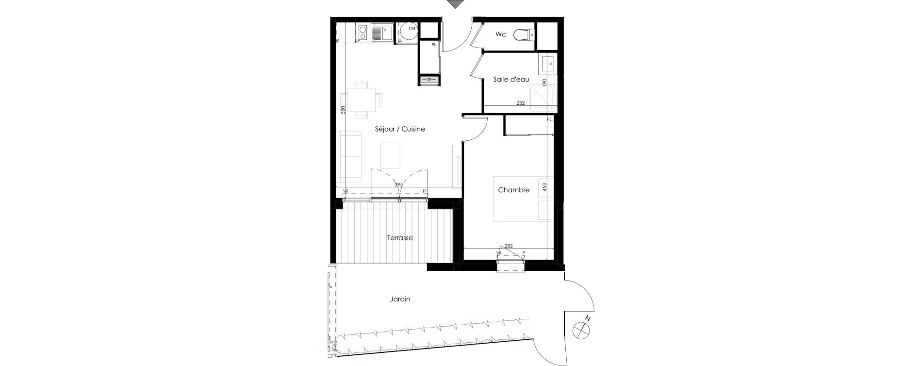 Appartement T2 de 41,30 m2 &agrave; Castelginest Centre